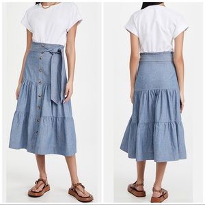 Veronica Beard NWT Emmitt Dress White Chambray, M